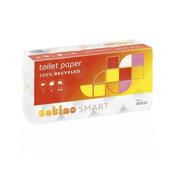 Toiletpapir, 2-Lags, 27,5 m, 250 ark