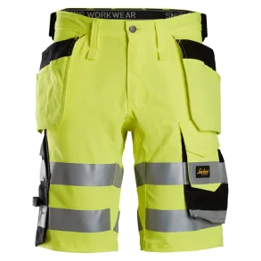 Snickers 6135 Stretch arbejdsshorts med hylsterlommer+ m/stretch | Gul
