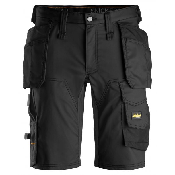 Snickers 6141 AllroundWork Shorts m/stretch og hngelommer | Sort