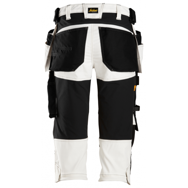 Snickers 6142 AllroundWork piratbukser m/stretch og hngelommer | Hvid
