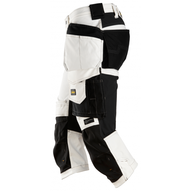 Snickers 6142 AllroundWork piratbukser m/stretch og hngelommer | Hvid
