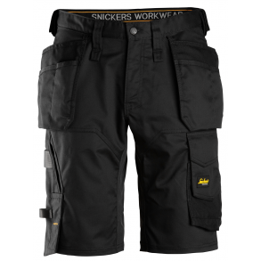 Snickers 6151 AllroundWork loose fit shorts m/stretch og hngelommer | Sort