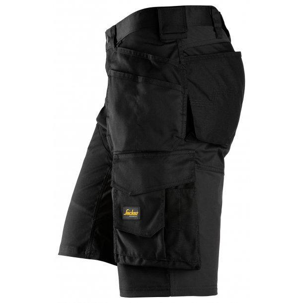 Snickers 6151 AllroundWork loose fit shorts m/stretch og hngelommer | Sort