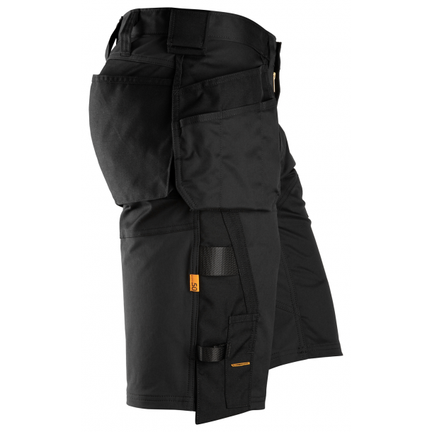 Snickers 6151 AllroundWork loose fit shorts m/stretch og hngelommer | Sort