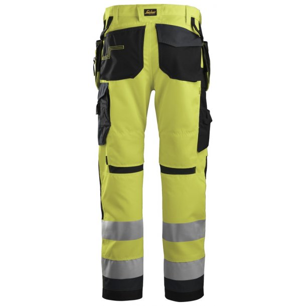 Snickers 6230 AllroundWork Hi-vis arbejdsbukser m/hngelommer | Gul/gr