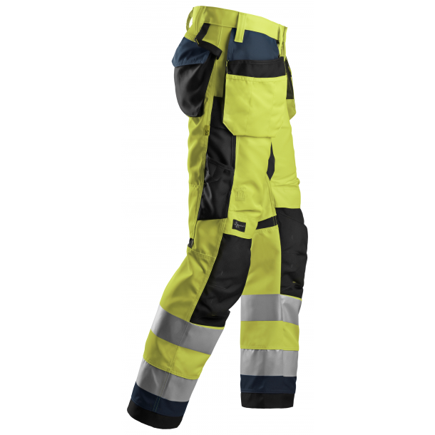 Snickers 6230 AllroundWork Hi-vis arbejdsbukser m/hngelommer | Gul/gr