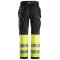 Snickers 6233 AllroundWork Klasse 1 arbejdsbukser m/hngelommer | Sort/gul
