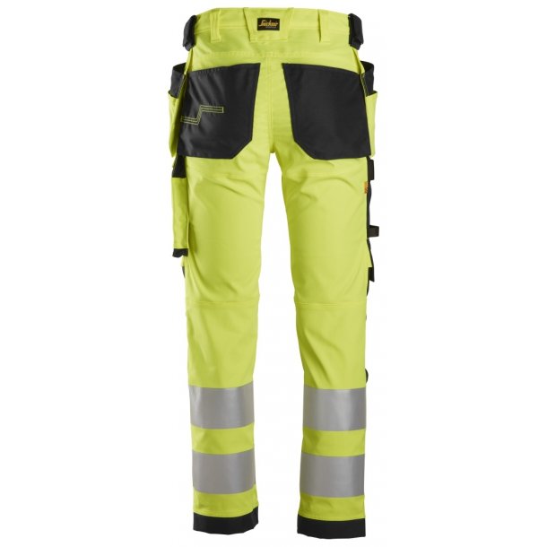 Snickers 6243 AllroundWork Hi-Vis arbejdsbukser m/stretch og hngelommer | Gul/sort