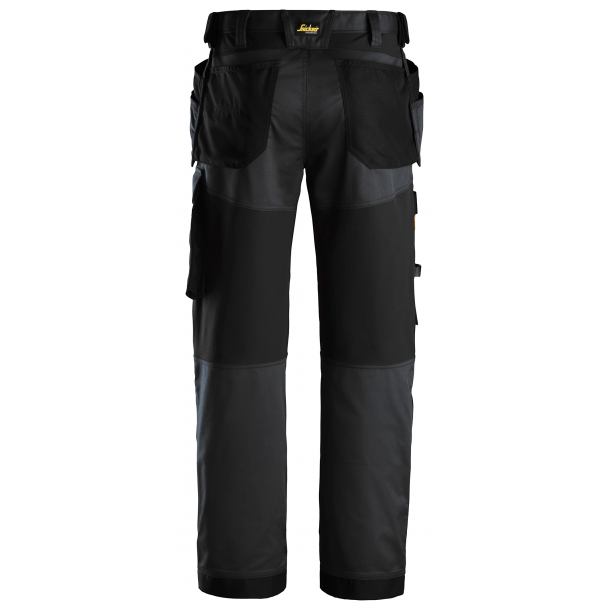 Snickers 6251 AllroundWork loose fit arbejdsbukser m/stretch og hngelommer | Sort