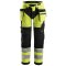 Snickers 6932 FlexiWork Hi-Vis arbejdsbukser m/stretch og hngelommer | Gul/sort