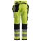 Snickers 6932 FlexiWork Hi-Vis arbejdsbukser m/stretch og hngelommer | Gul/sort