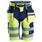 Lagersalg: Snickers 6933 FlexiWork Hi-Vis Shorts+ m/stretch og hngelommer | Gul/navy