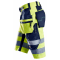 Lagersalg: Snickers 6933 FlexiWork Hi-Vis Shorts+ m/stretch og hngelommer | Gul/navy
