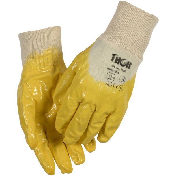 Thor Gul NBR halvdyppet m/rib