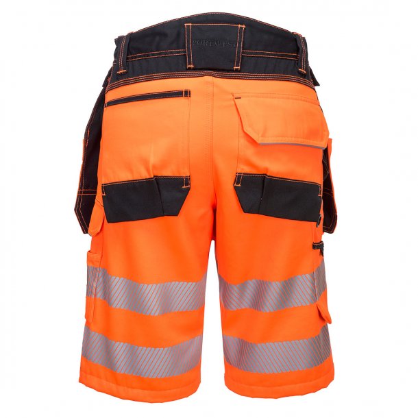 Lagersalg: Portwest PW3 Hi-Vis shorts m/hngelommer | Orange