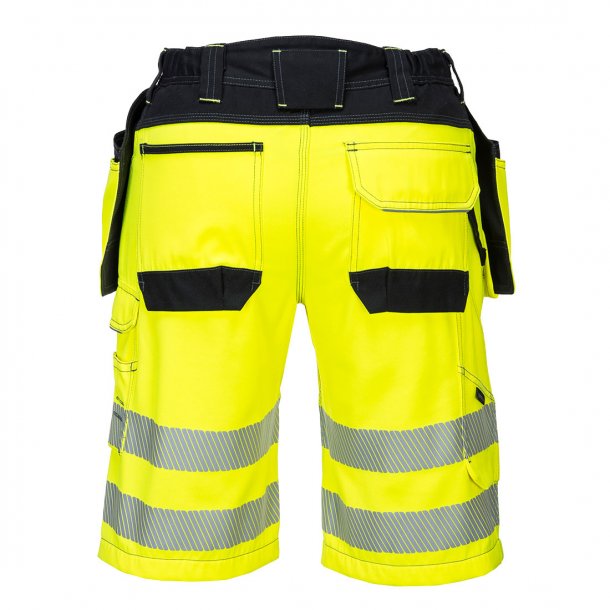 Lagersalg: Portwest PW3 Hi-Vis shorts m/hngelommer | Gul