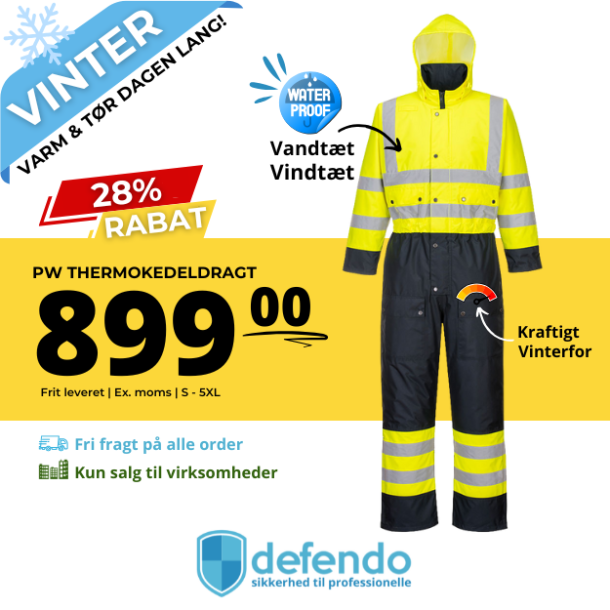 Portwest Hi-vis 2 farvet Termokedeldragt | Gul