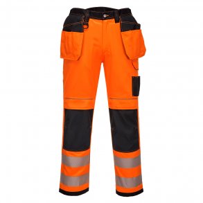 Lagersalg: Portwest PW3 Hi-Vis Hndvrkerbukser m/hngelommer | Orange