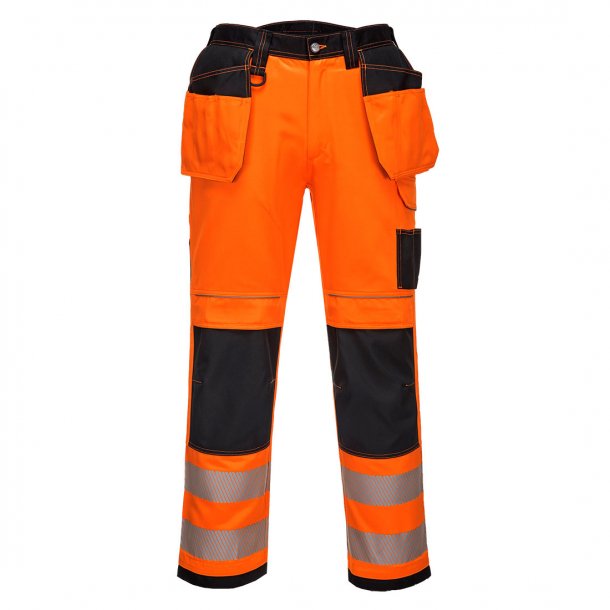 Lagersalg: Portwest PW3 Hi-Vis Hndvrkerbukser m/hngelommer | Orange