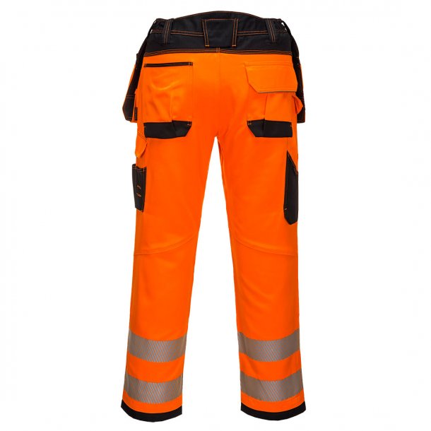 Lagersalg: Portwest PW3 Hi-Vis Hndvrkerbukser m/hngelommer | Orange